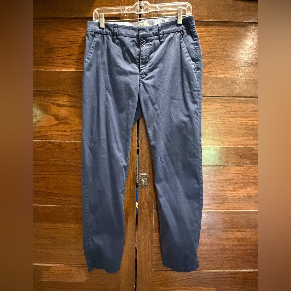 J. Crew sz 27 slacks pants slim boyfriend chinos navy blue lightweight soft GUC